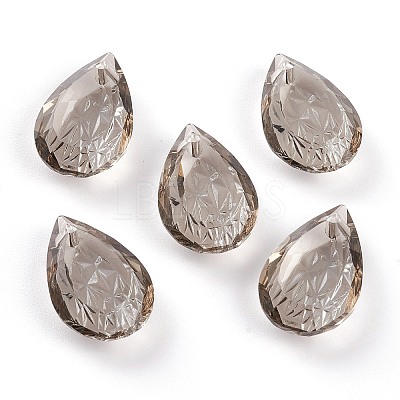 Embossed Glass Rhinestone Pendants GLAA-J101-05B-001SA-1