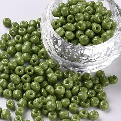 Baking Paint K9 Glass Seed Beads SEED-US0003-4mm-K9-1