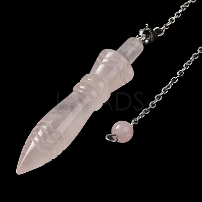 Natural Rose Quartz Pointed Dowsing Pendulums G-F758-F08-P-1