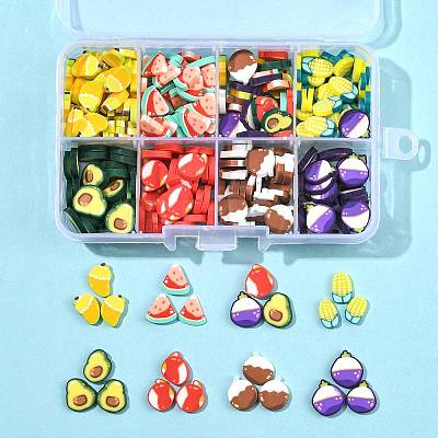 56G 8 Styles Handmade Polymer Clay Cabochons CLAY-FS0001-48-1