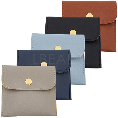 5Pcs 5 Colors PU Imitation Leather Jewelry Storage Bags ABAG-CL0001-04A-1