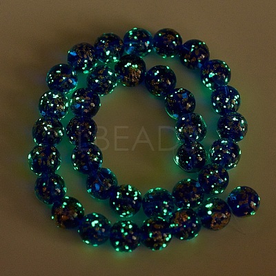 Handmade Gold Sand Lampwork Beads Strands LAMP-P051-L05-10mm-1