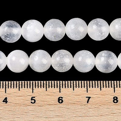 Natural Selenite Beads Strands G-G167-A01-01-1