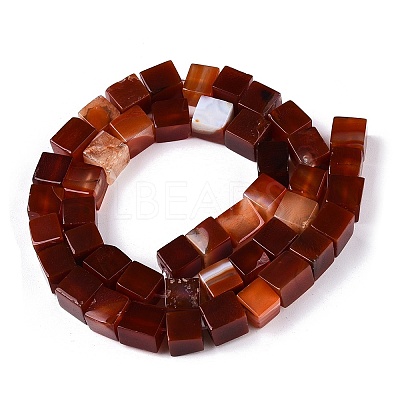 Natural Red Agate(Dyed & Heated) Beads Strands G-T139-8x8-35A-1