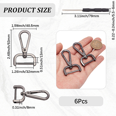 6Pcs Zinc Alloy Swivel Clasps FIND-SP0005-67B-1