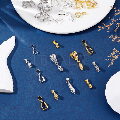 120Pcs 10 Styles Brass Ice Pick Pinch Bails KK-ME0003-10-1