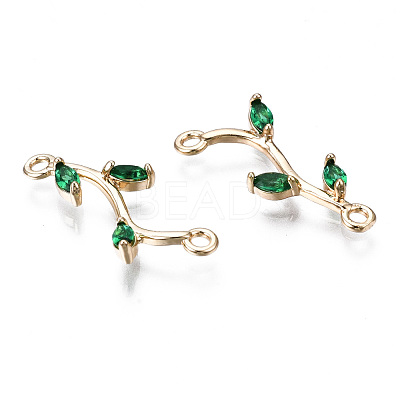 Brass Micro Pave Cubic Zirconia Links Connectors X-KK-S359-156C-RS-1