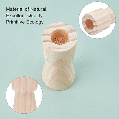 2Pcs 2 Style Wood Candle Holder AJEW-GF0004-05A-1