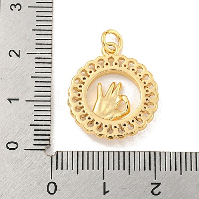 Brass Micro Pave Clear Cubic Zirconia Pendants LS-KK-U007-01G-03-1