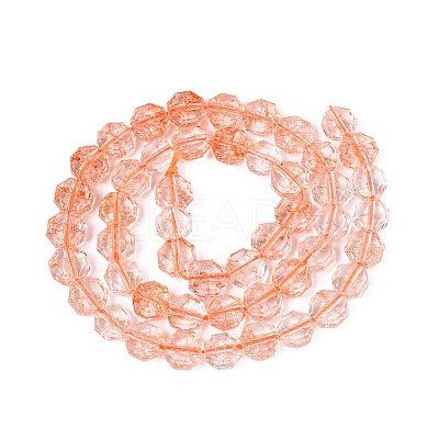 Transparent Crackle Glass Beads Strands GLAA-Q108-03A-03-1