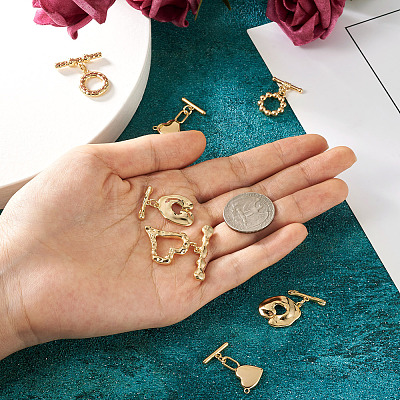 10 Sets 5 Styles Brass Toggle Clasps KK-PJ0001-25-1