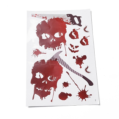 Halloween Theme PVC Static Stickers DIY-F133-07-1