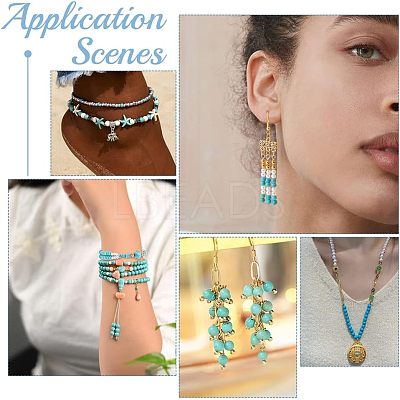 120Pcs 2 Styles Synthetic Turquoise Beads G-NB0003-94-1