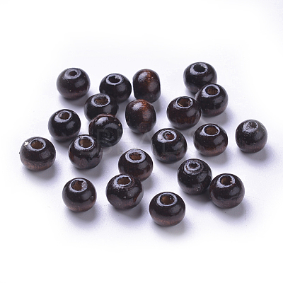 Dyed Natural Wood Beads WOOD-Q006-8mm-06-LF-1