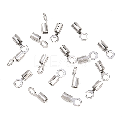 304 Stainless Steel Fold Over Crimp Cord Ends STAS-P434-05C-P-1