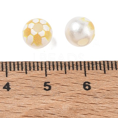Sports Printed ABS Plastic Beads PL-CBA1C22-03-1