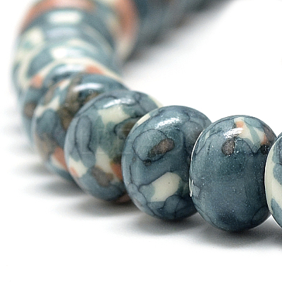Synthetic Ocean White Jade Beads Strands X-G-S257-5x10mm-13-1