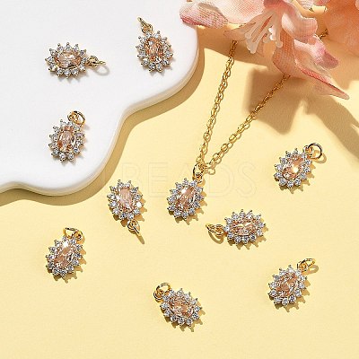 SHEGRACE Brass Micro Pave Cubic Zirconia Pendants XGRQ2O533-446A-G-1