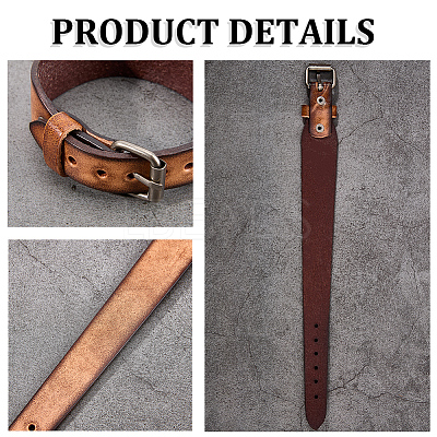 Cowhide Leather Cord Bracelets for Men BJEW-WH20012-07AS-1