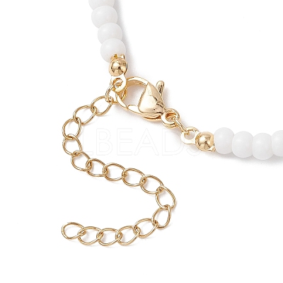 Plastic Imitation Keshi Pearl & Round Glass Seed Beaded Necklaces for Women NJEW-JN05462-1