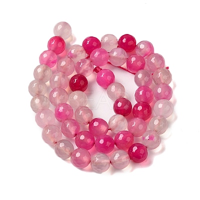 Dyed & Heated Natural Agate Beads Strands G-P539-D01-06-1