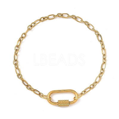 304 Stainless Steel Mother-Son Chain/Figaro Chain Bracelets for Women BJEW-JB14263-1