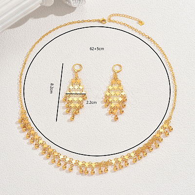 Ethnic Retro Iron Tassel Necklace & Earrings Sets for Women's Banquet Wedding FC6404-1