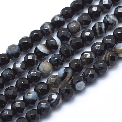 Natural Agate Beads G-J371-08-6mm-1