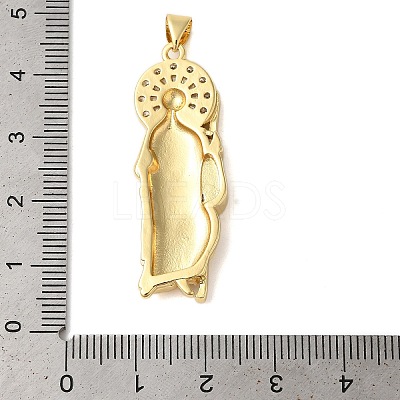 Rack Plating Brass Micro Pave Clear Cubic Zirconia Perdants KK-C067-02A-G-1