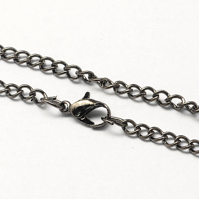 Vintage Iron Twisted Chain Necklace Making for Pocket Watches Design CH-R062-B-1