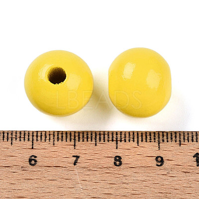 Painted Natural Wood Beads WOOD-A018-16mm-18-1