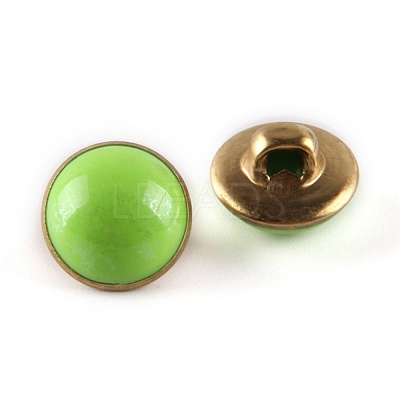 Brass Resin Button BUTT-WH0015-35A-1