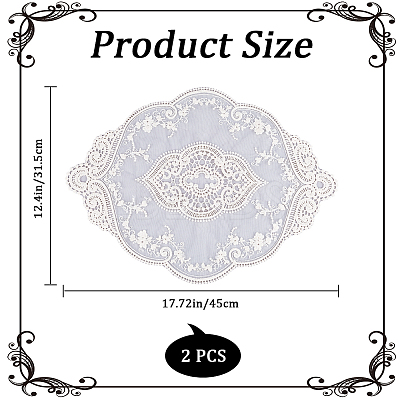 Polyester Lace Embroidery Table Mats AJEW-WH0413-78-1