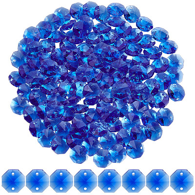 120Pcs Electroplate Glass Links Connectors GLAA-SP0001-73C-1