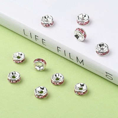 Brass Grade A Rhinestone Spacer Beads RB-A014-Z6mm-27S-1