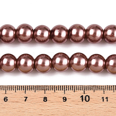 Baking Paint Pearlized Glass Pearl Round Bead Strands LS-HY-Q003-10mm-92-1