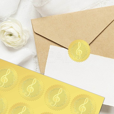 34 Sheets Self Adhesive Gold Foil Embossed Stickers DIY-WH0509-010-1