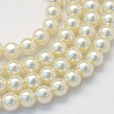 Baking Paint Glass Pearl Bead Strands HY-Q003-3mm-02-1