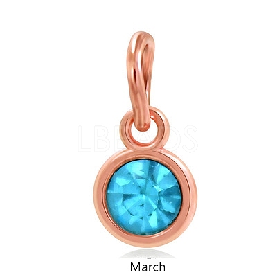 Rose Gold Plated Alloy Glass Rhinestone Charms PALLOY-TAC0016-A03-RG-1