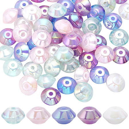 80Pcs Pinted Acrylic Bead OACR-SC0001-77-1