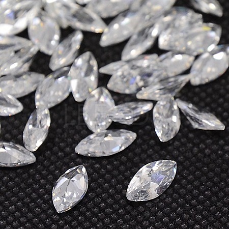 Cubic Zirconia Pointed Back Cabochons ZIRC-M003-4x2mm-007-1