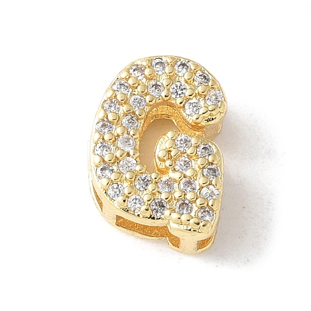 Brass Micro Pave Clear Cubic Zirconia Initial Multi-strand Links KK-S520-01G-07-1