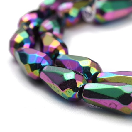 Rainbow Electroplate Non-magnetic Synthetic Hematite Beads Strands G-B014-01-1