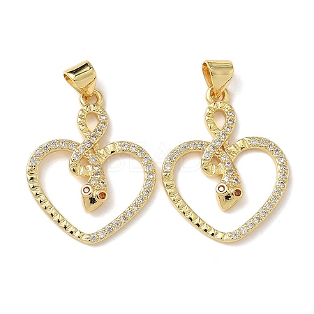 Brass Micro Pave Cubic Zirconia Pendants KK-L243-29G-11-1