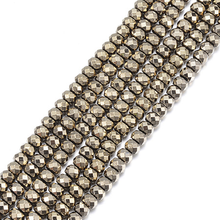 Rondelle Non-magnetic Synthetic Hematite Beads Strands G-D617-21B-1