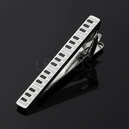 Piano Keys Stainless Steel Tie Clips PW-WG66970-02-1