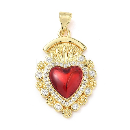 Brass Micro Pave Cubic Zirconia Pendants KK-I379-03G-C-1
