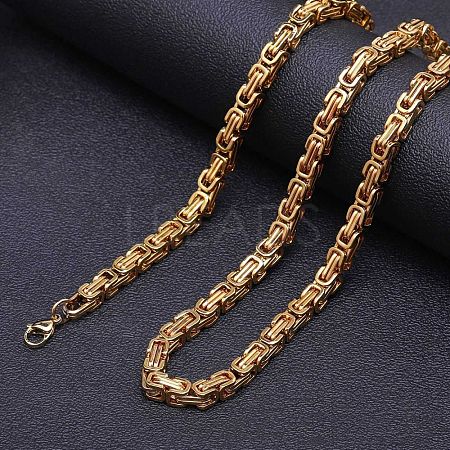 Titanium Steel Byzantine Chains Necklaces for Men FS-WG56795-148-1