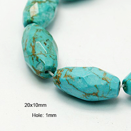 Natural Howlite Beads Strands X-TURQ-C007-20x10mm-1-1