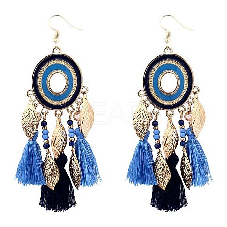 Alloy Oval Chandelier Earrings FS-WGD7741-02-1